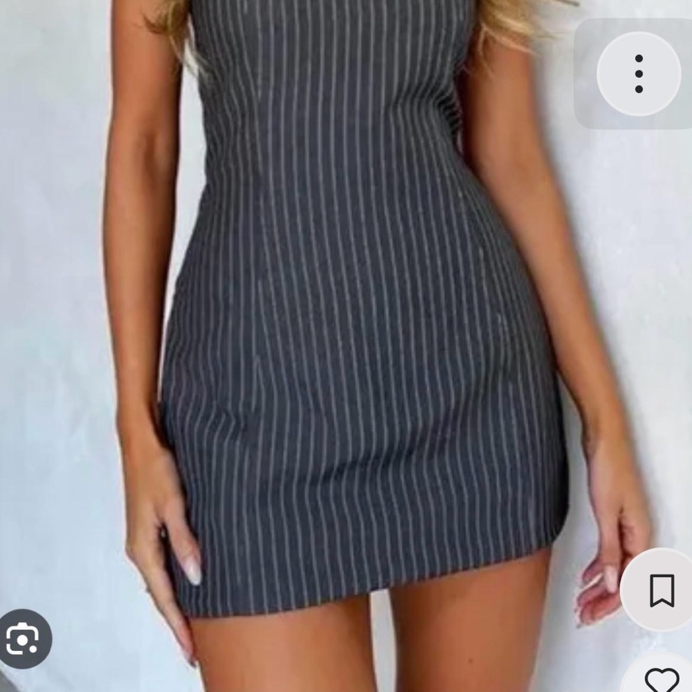 Tiger Mist pinstripe strapless mini dress
